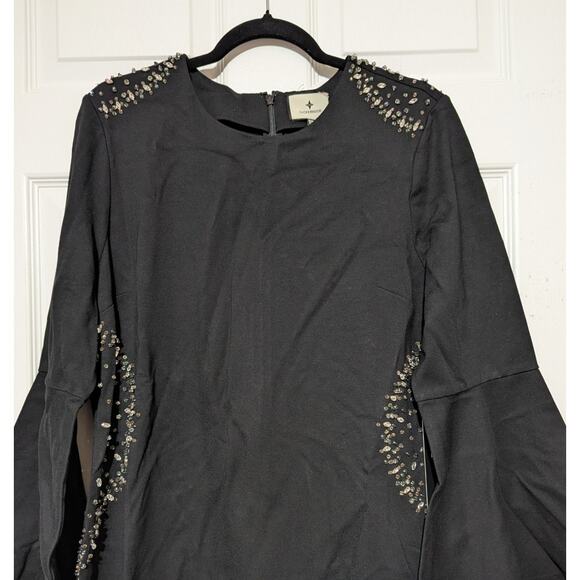 Tuckernuck Black Embellished Farrow Mini Dress Long Bell Sleeves Size XXL - Picture 9 of 16
